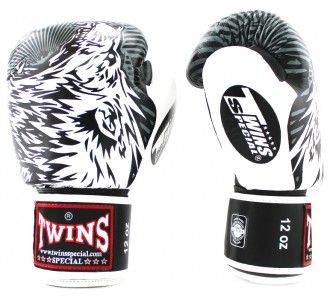 Боксерские перчатки Twins Special с рисунком (FBGV-50 white)